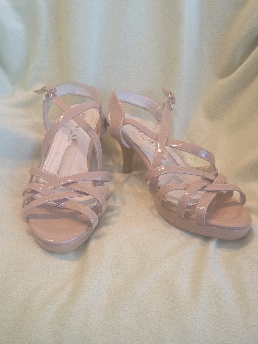 Girls Marc Defang Nude Patent Strappy High Heel Sandals